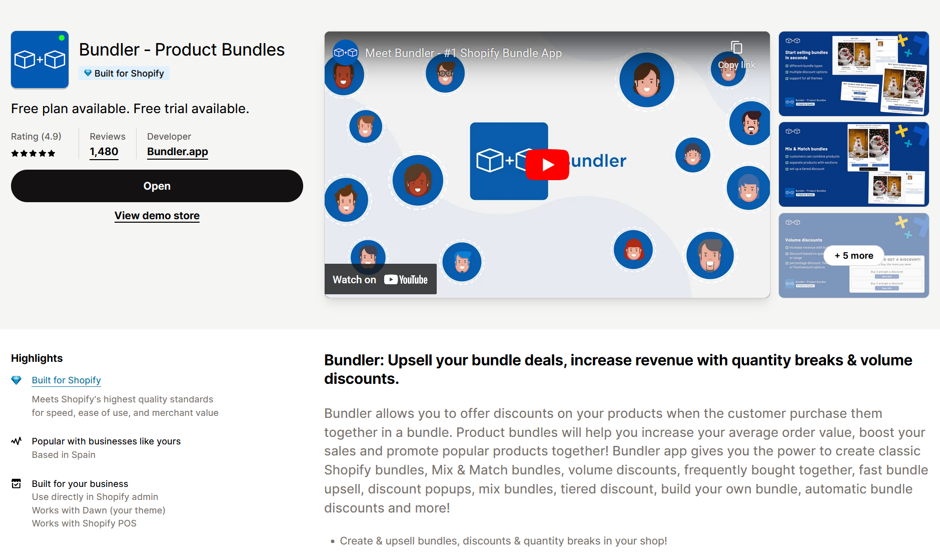 Bundler in Shopify app store