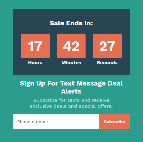 An example of a Daily deal funnel from the Daily Deals ‑ Sale & Promotion demo store