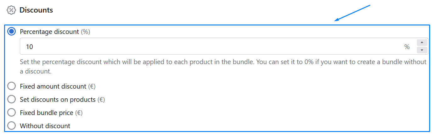 Discount options in Bundler