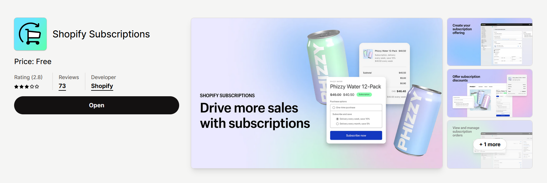 Shopify Subscriptions in Shopify app store