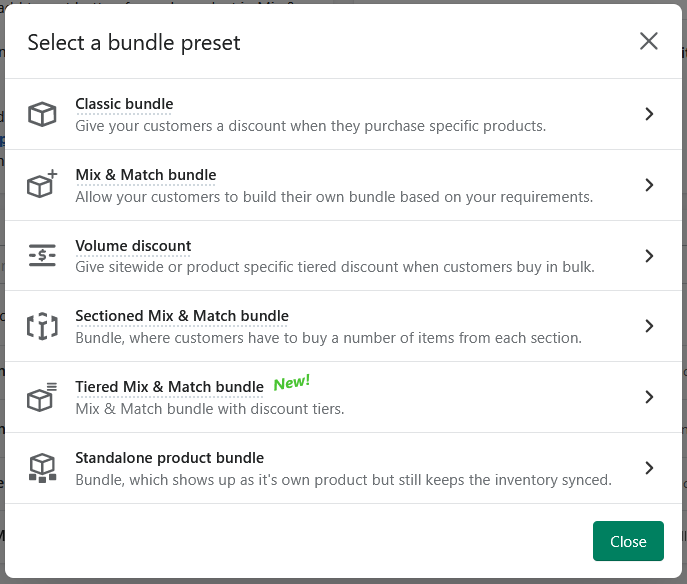 Types of bundles in Bundler