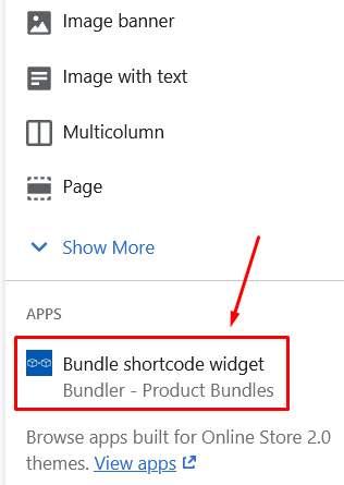 Bundle shortcode widget
