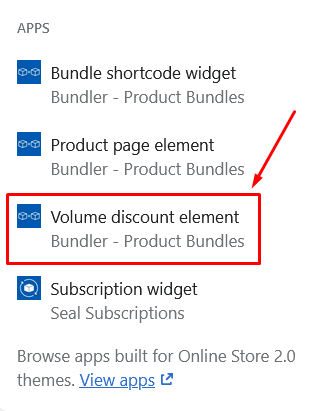 Adding volume discount element