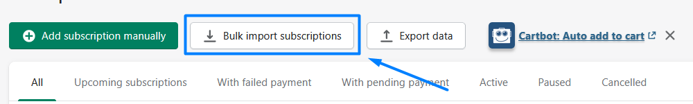 Bulk import subscriptions in Seal Subscriptions