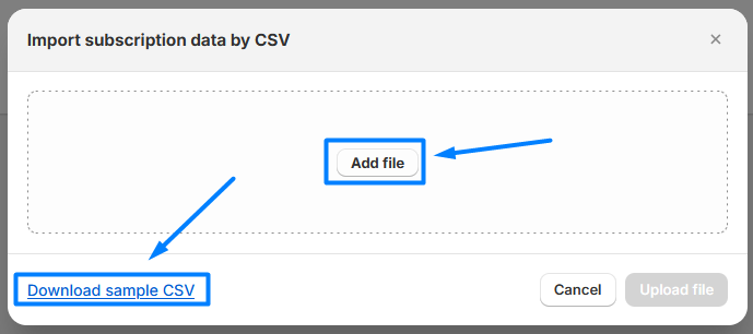 Adding CSV file to Shopify Subscriptions