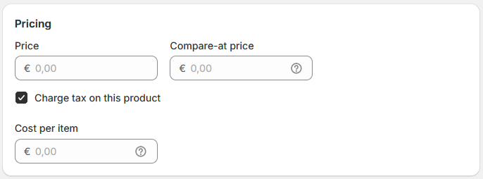 Pricing of the product